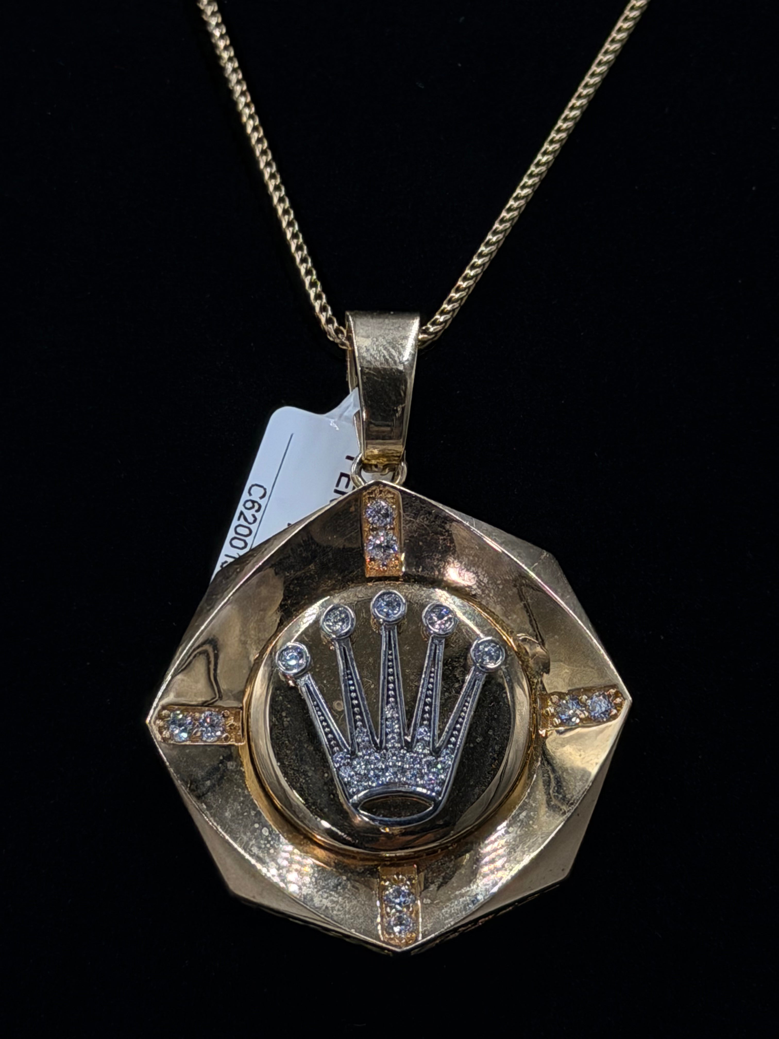 14K Gold Rolex Crown Pendant – 13.5 Grams