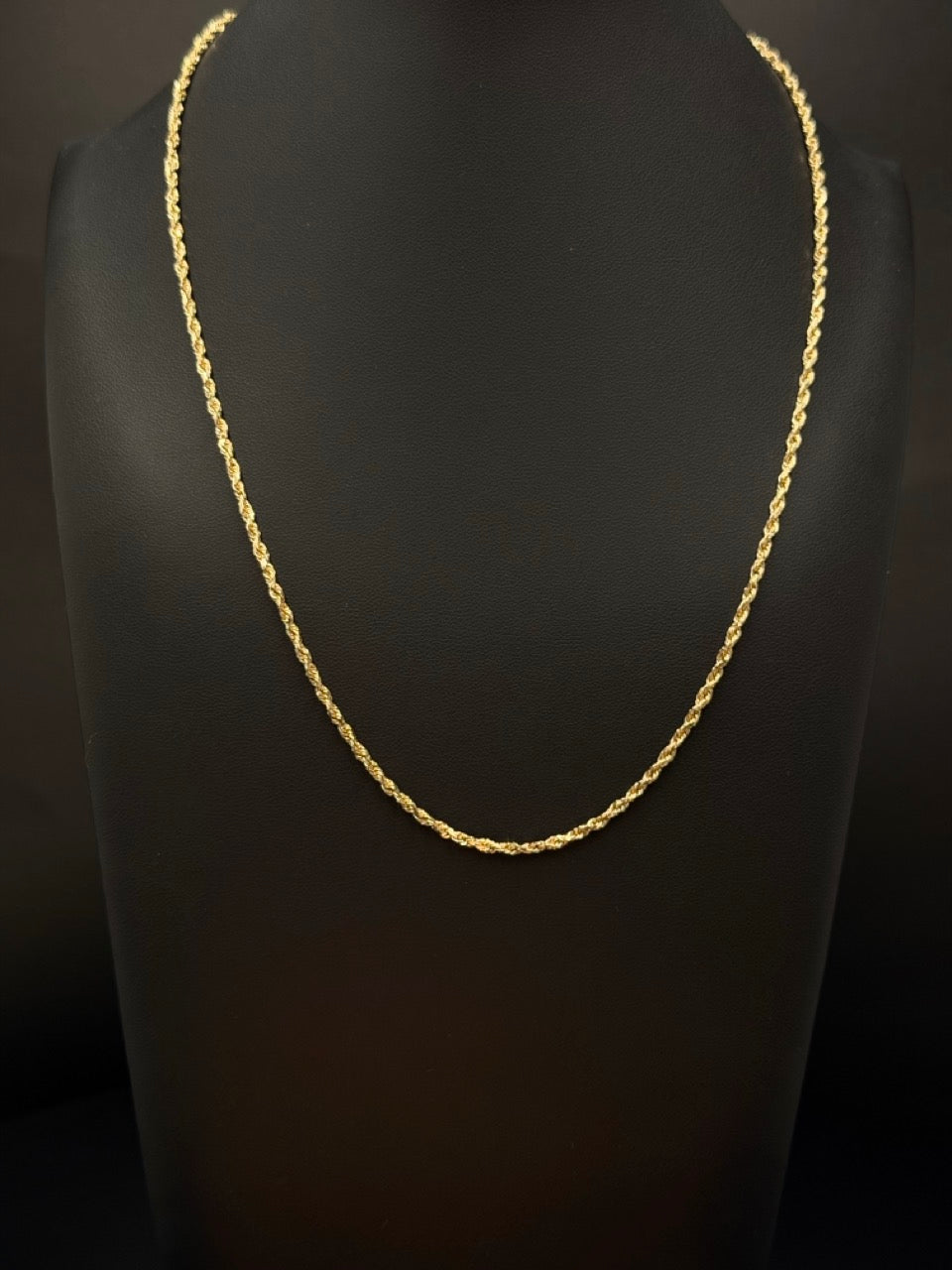 10K Yellow Gold Rope Chain 20” 2mm 7.4 Grams