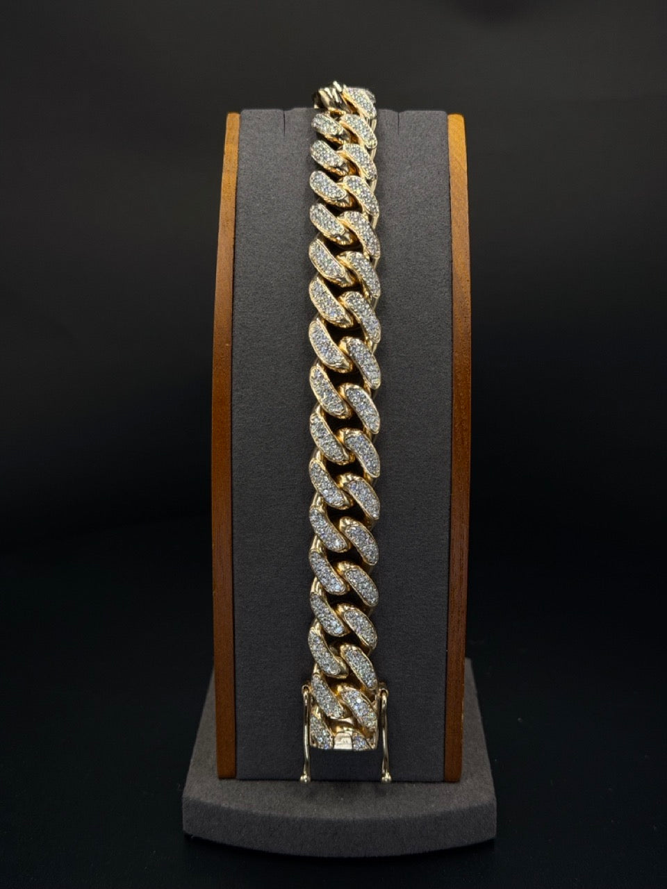 14K Yellow Gold Diamond Miami Cuban Bracelet 8” 16mm 66 Grams