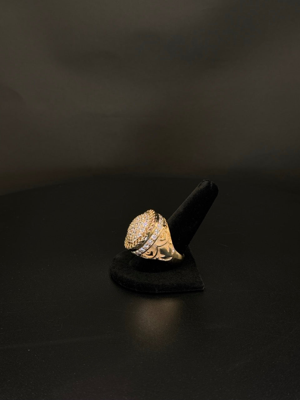14K Yellow Gold Simulant Cluster Ring – 41.5 Grams – Size 11