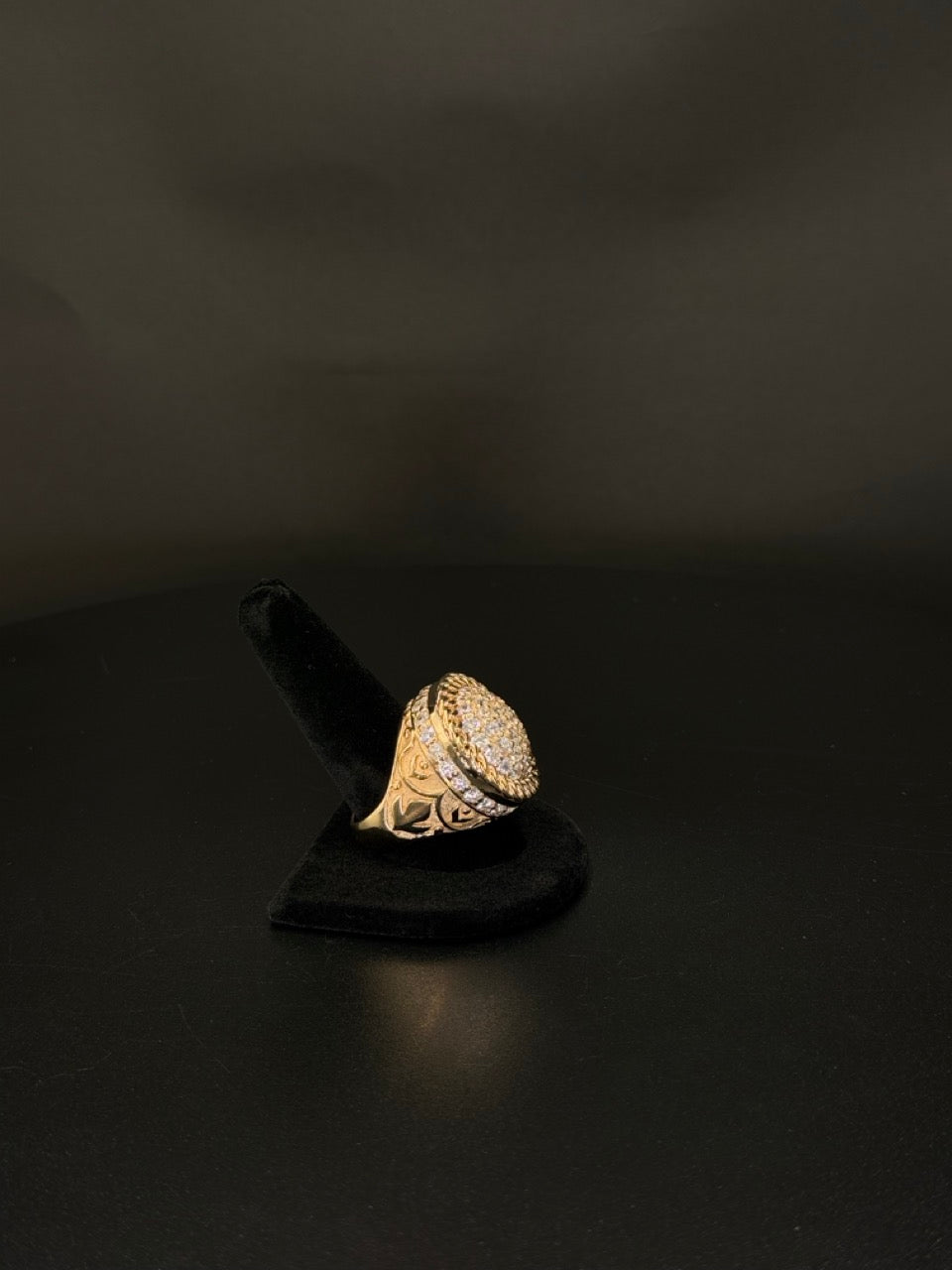 14K Yellow Gold Simulant Cluster Ring – 41.5 Grams – Size 11