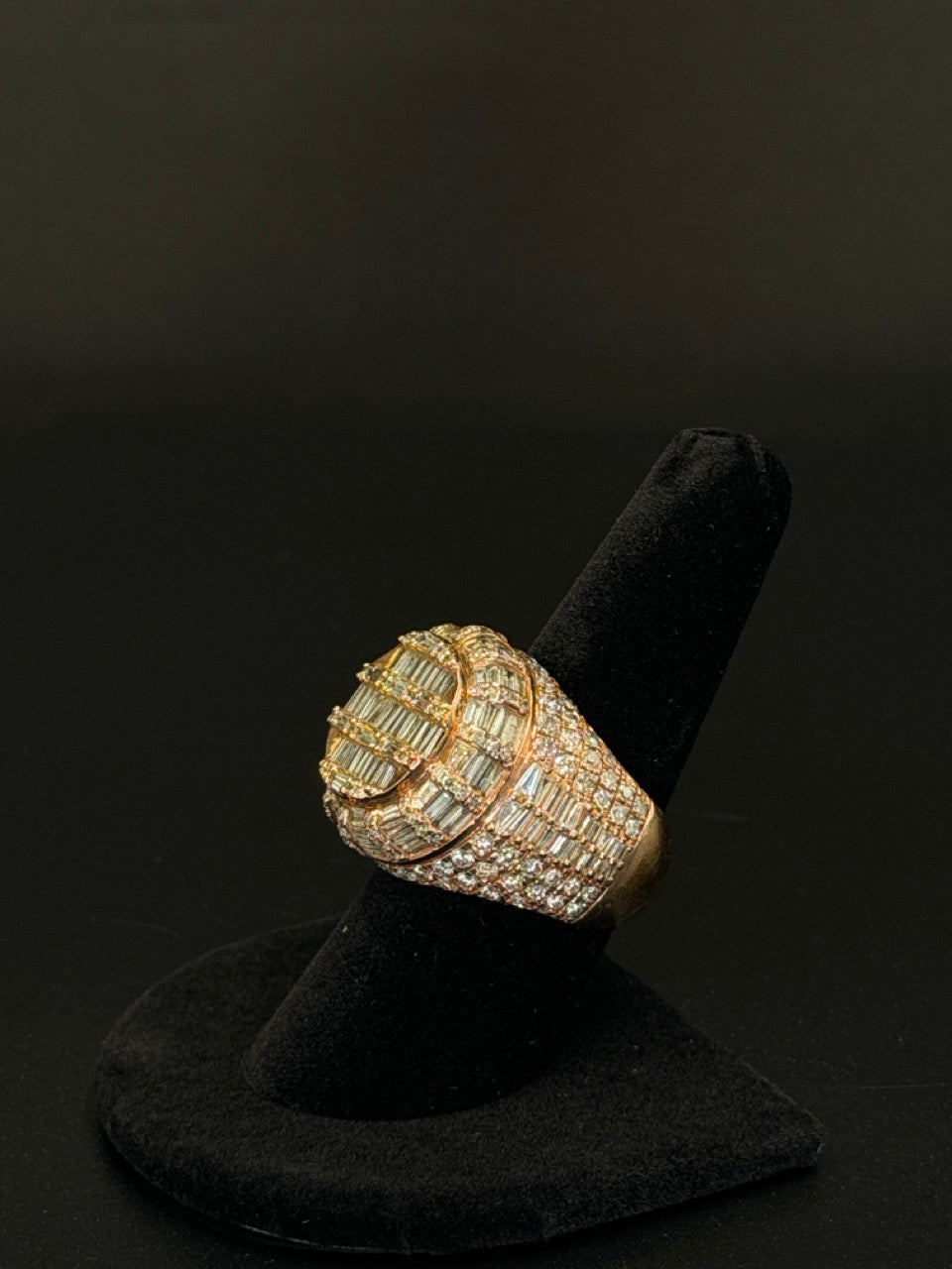 10K Rose Gold Simulant Cluster Ring – 16.2 Grams – Size 9