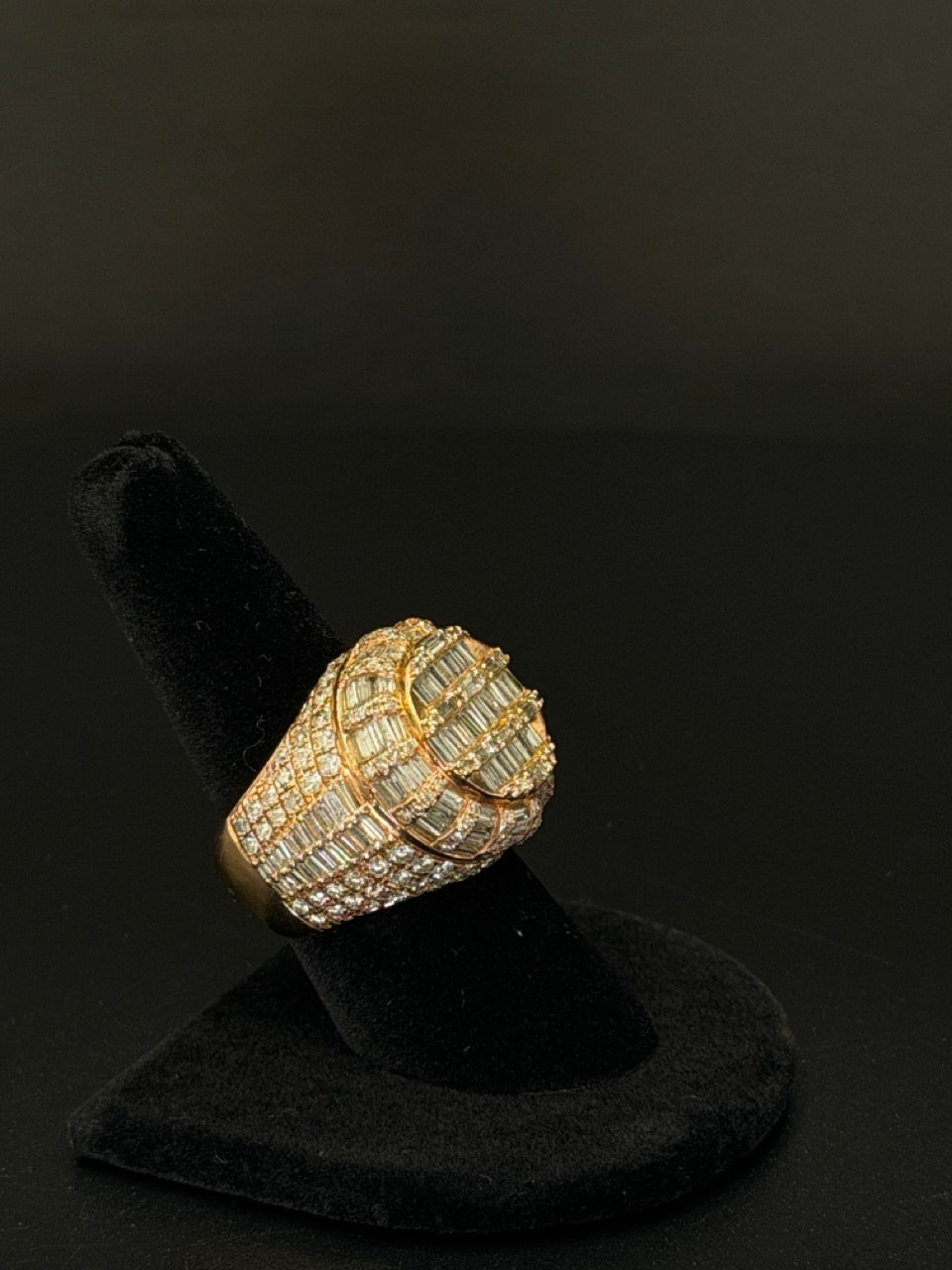 10K Rose Gold Simulant Cluster Ring – 16.2 Grams – Size 9