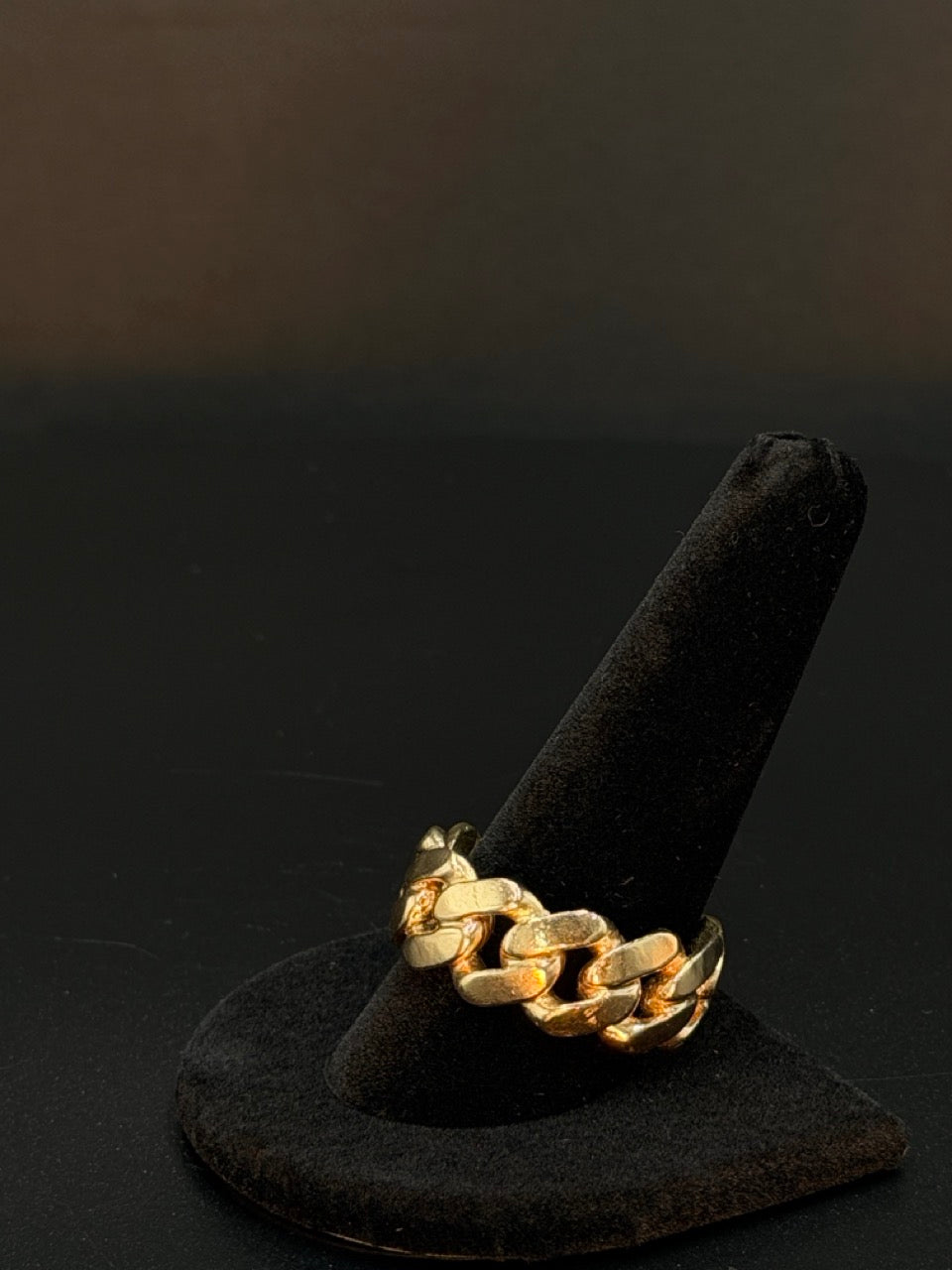 10K Yellow Gold Cuban Link Ring – 16.2 Grams – Size 12