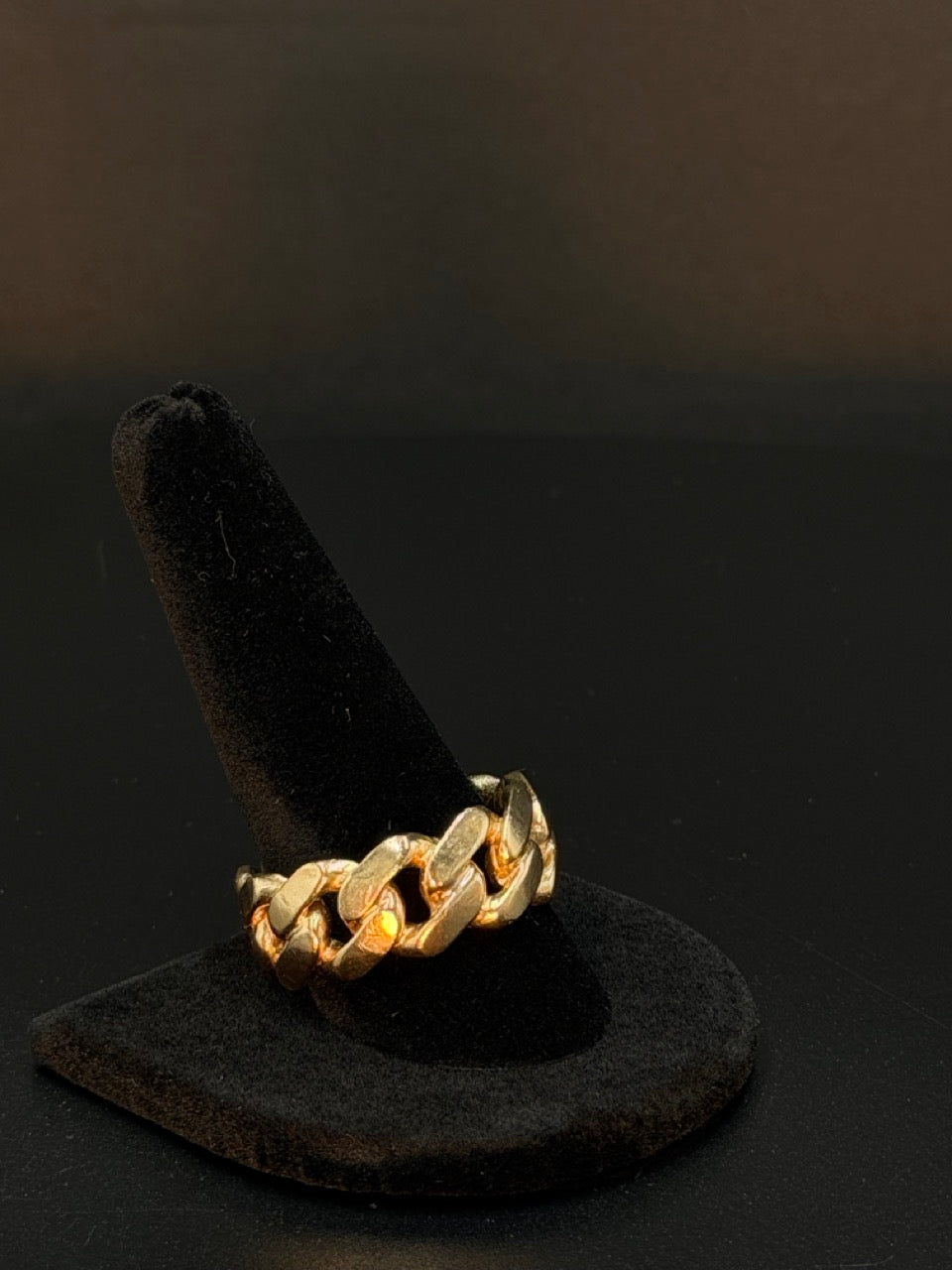 10K Yellow Gold Cuban Link Ring – 16.2 Grams – Size 12