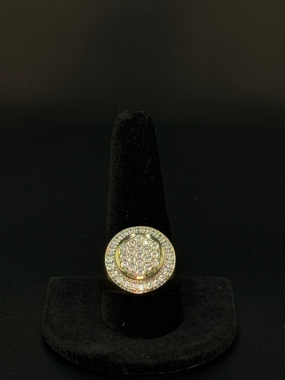 10K Yellow Gold Simulant Cluster Ring – 7.7 Grams