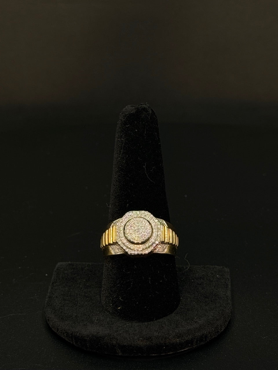 10K Yellow Gold Simulant Cluster Ring – Size 10 – 5.4 Grams