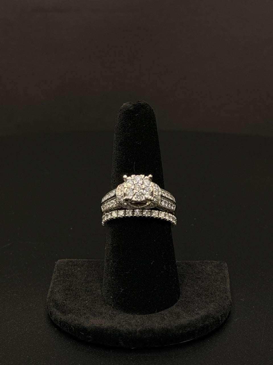 14K White Gold Diamond Bridal Set Ring – Size 8 – 9.8 Grams