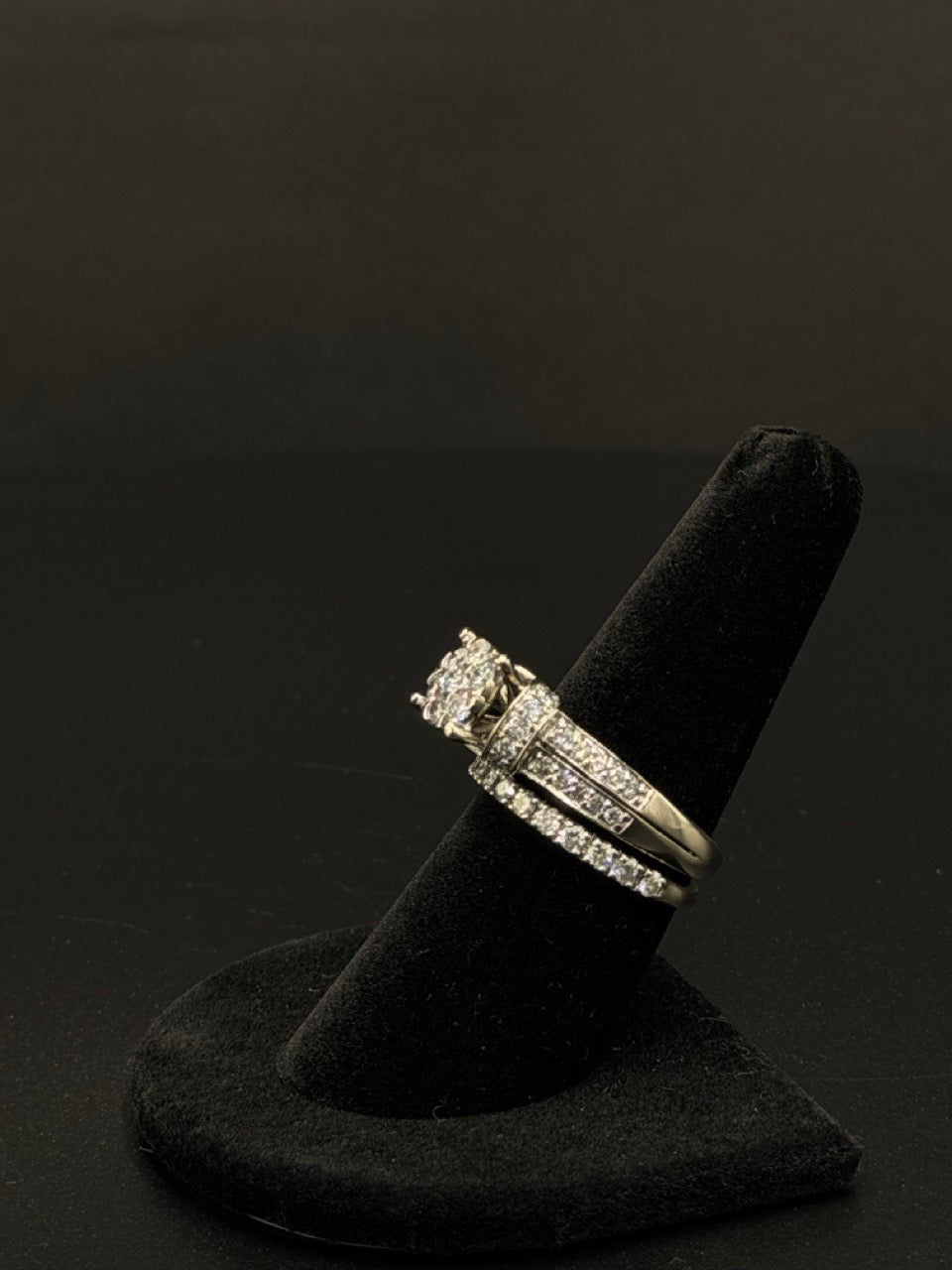 14K White Gold Diamond Bridal Set Ring – Size 8 – 9.8 Grams