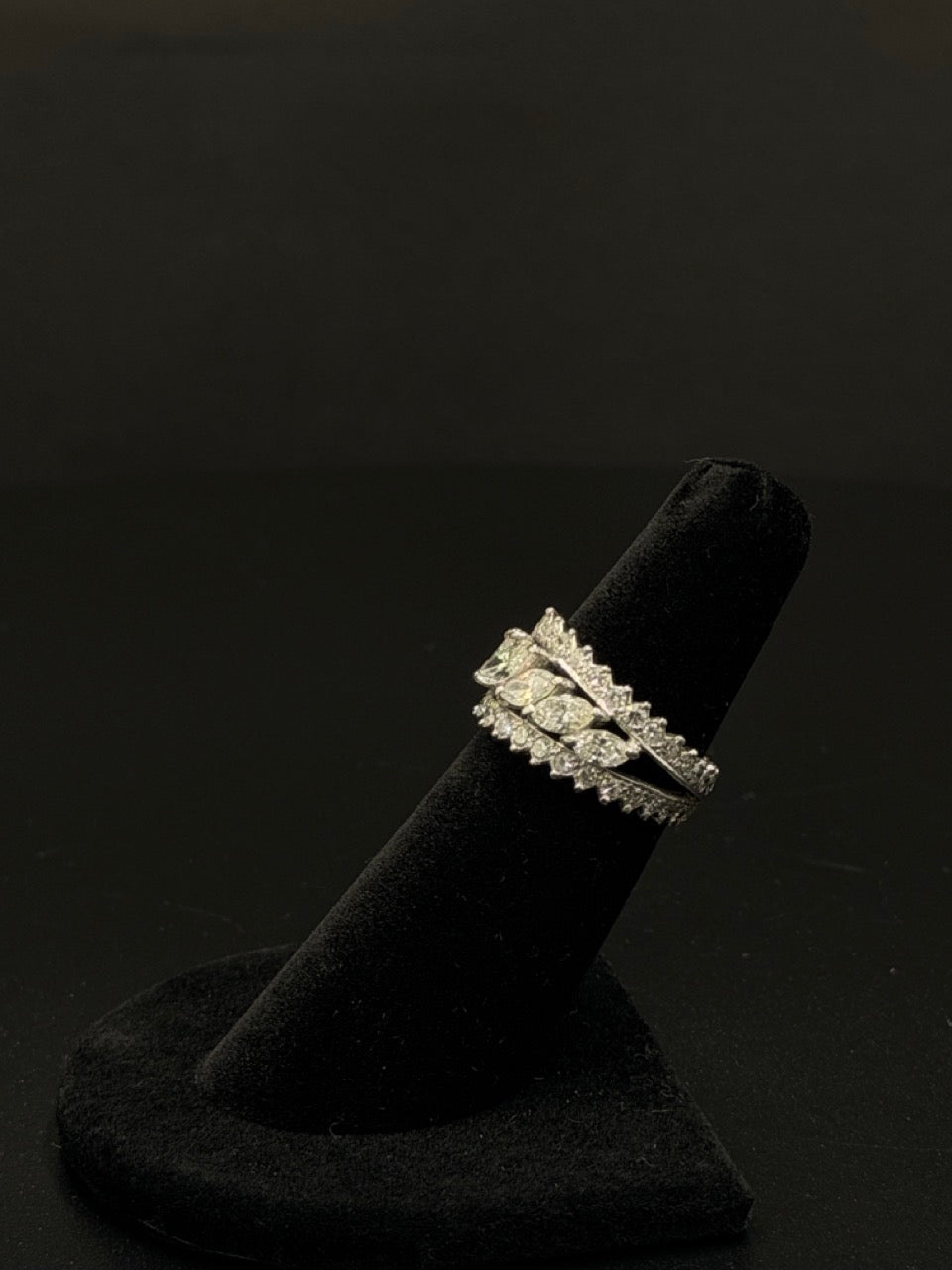 Platinum PT950 Diamond Marquise Band Ring – Size 5.5 – 7.6 Grams