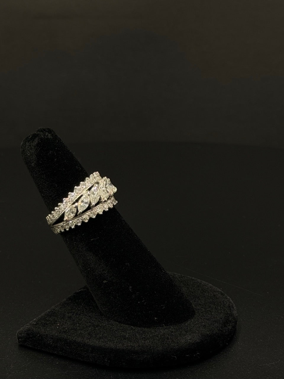 Platinum PT950 Diamond Marquise Band Ring – Size 5.5 – 7.6 Grams