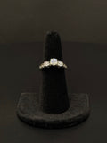 14K White Gold Three-Stone Diamond Ring – Size 6.5 – 5.0 Grams
