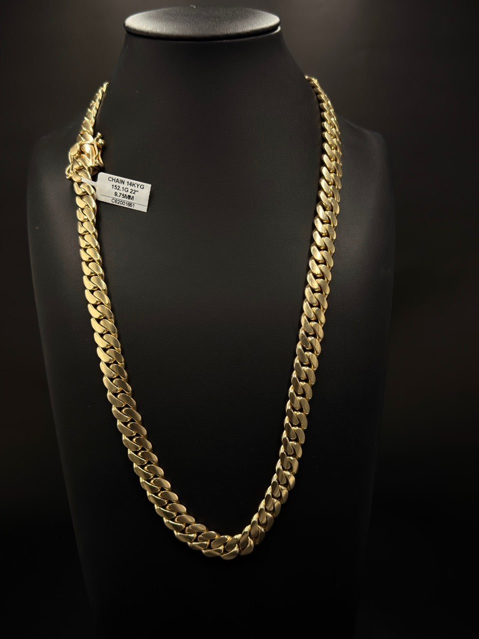 14K Yellow Gold Miami Cuban Link Chain – 152.1 Grams – 22 Inches – 9.75mm