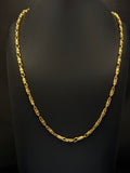 18K Yellow Gold Barrel Link Chain – 31.6g – 22”