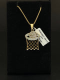 10K Yellow Gold Basketball Hoop Pendant – 2.4g