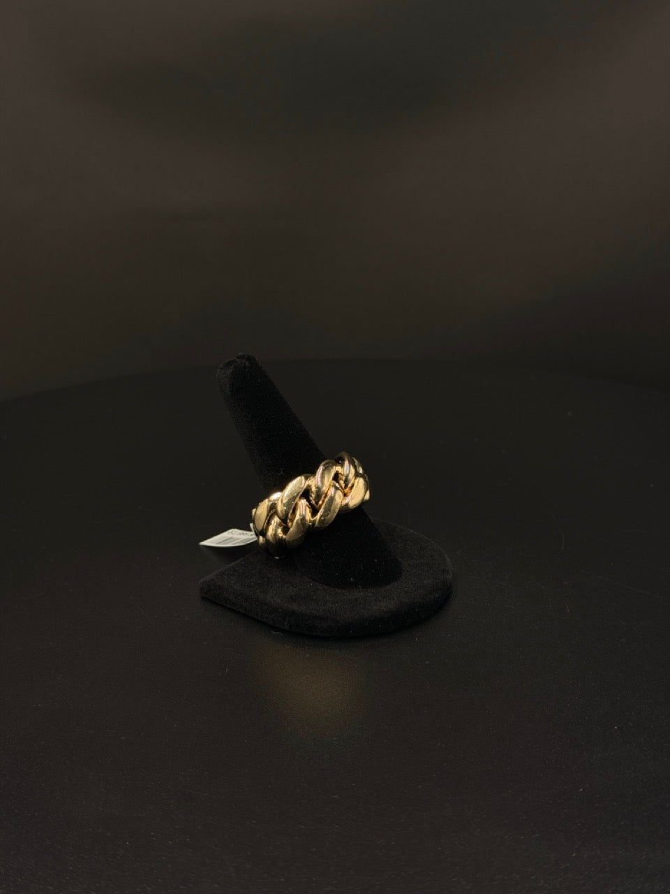 10K Yellow Gold Cuban Link Ring – 44.3g – Size 10