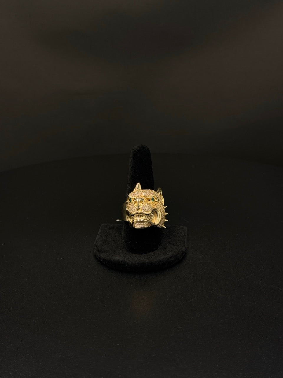 10K Yellow Gold Doberman Ring – 16.0g – Size 10