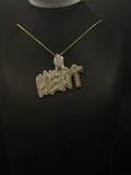10K Yellow Gold “HEAT” Diamond Pendant – 23.2g