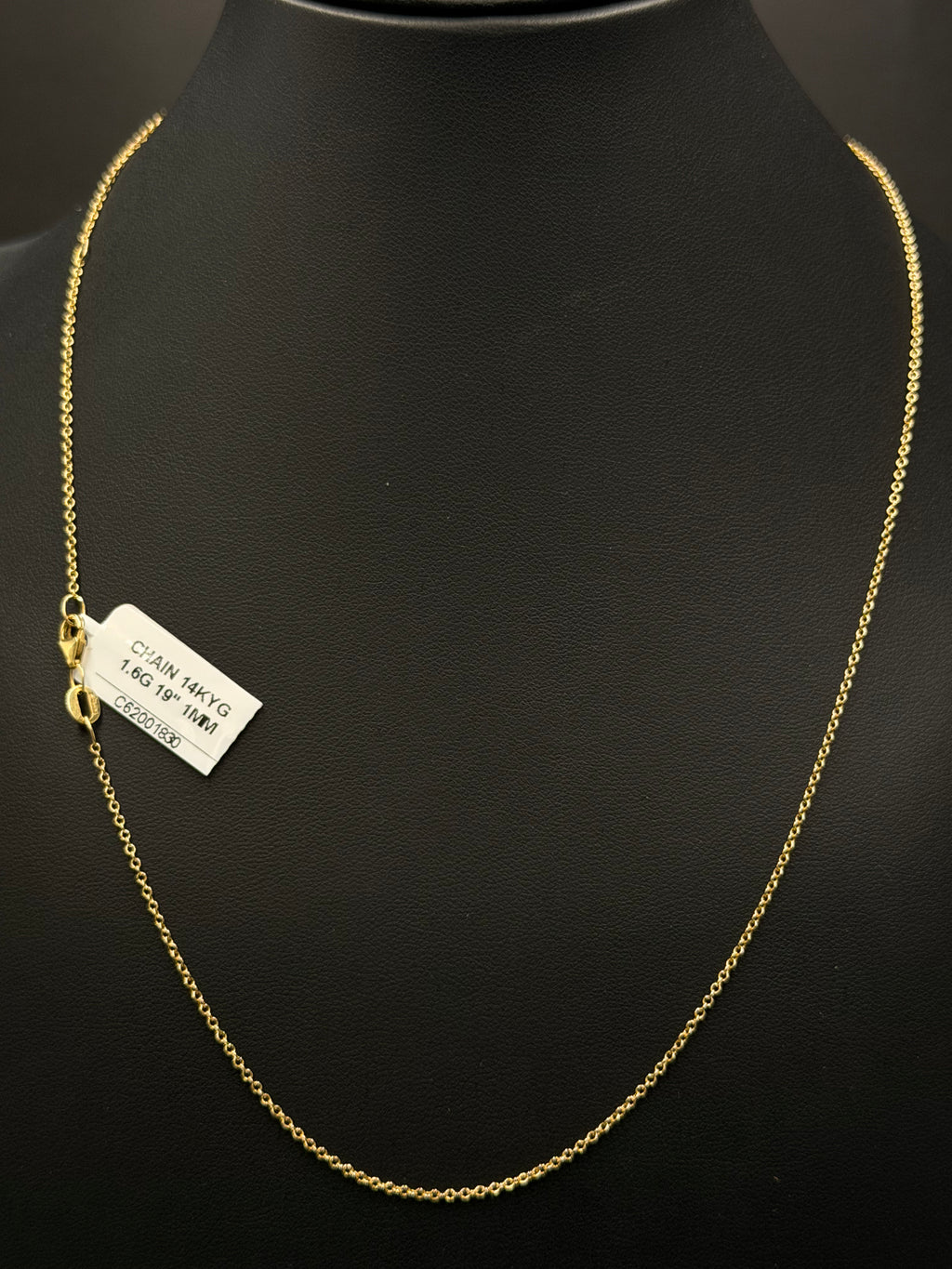 14K Yellow Gold Cable Chain – 19” | 1.6 Grams | 1mm