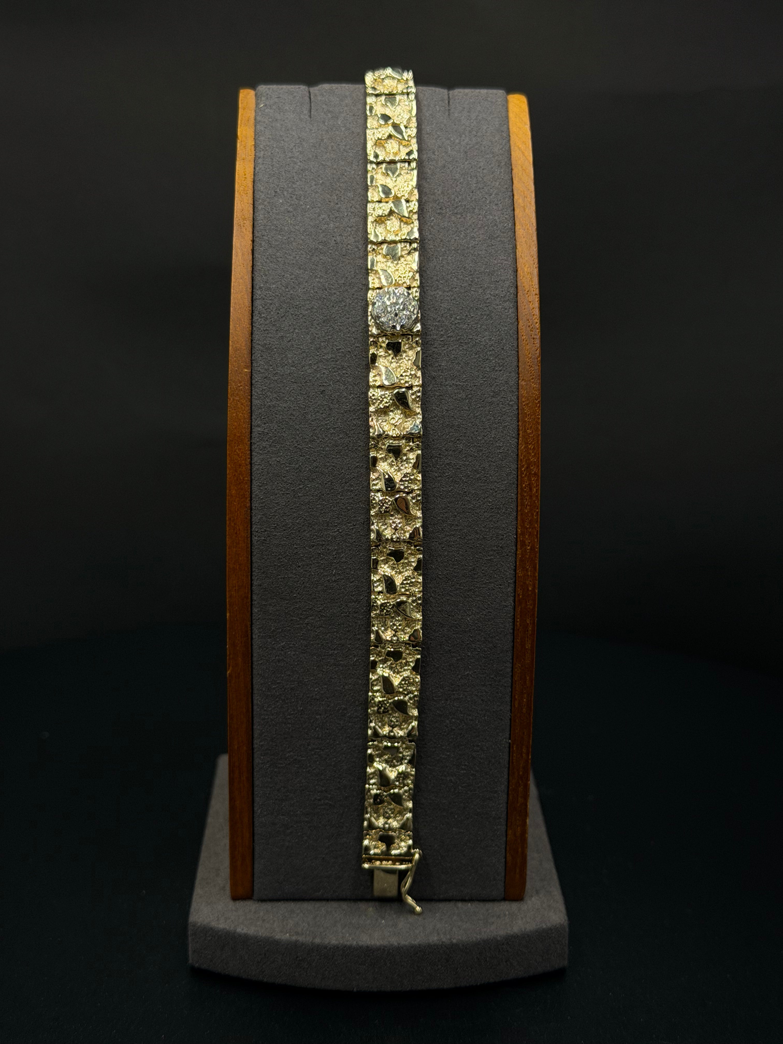 10K Yellow Gold Nugget Bracelet – 26 Grams | 8” | 9.5mm