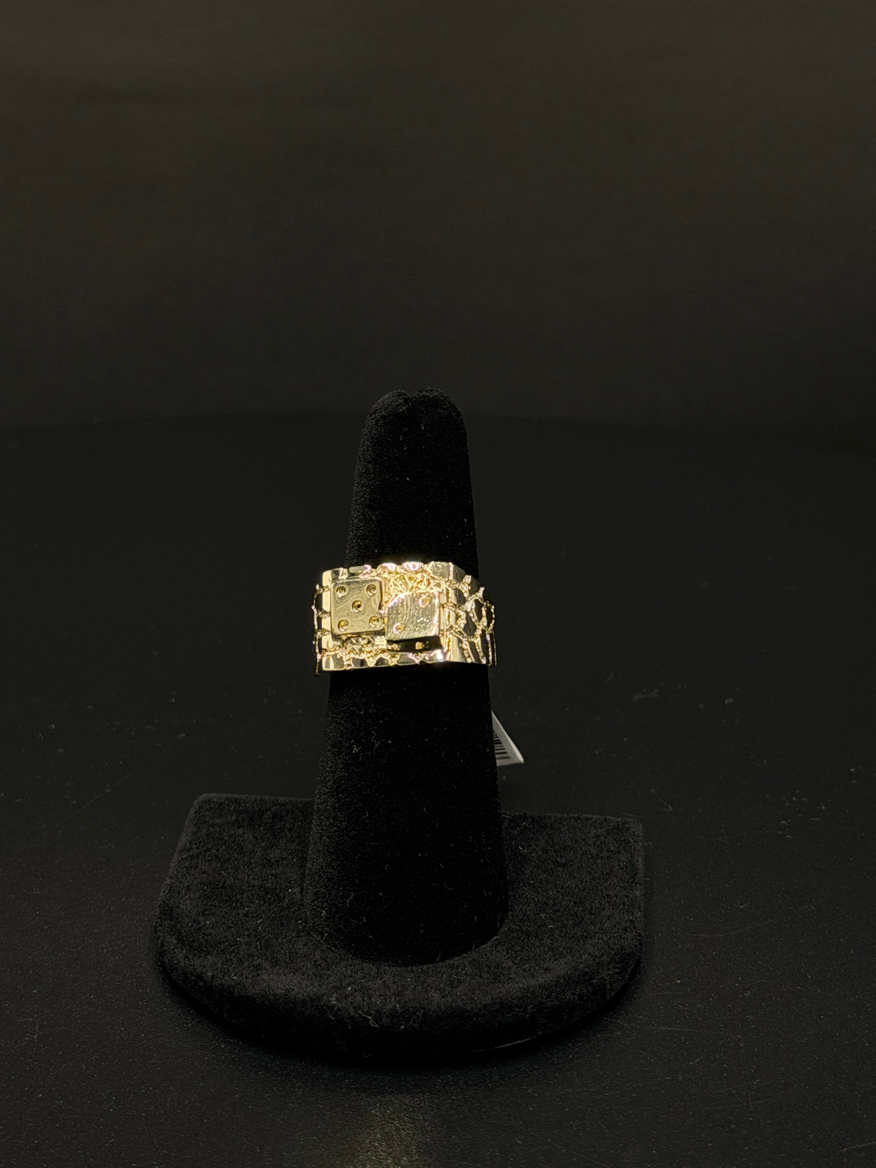 10K Yellow Gold Dice Ring – 6.8 Grams | Size 7