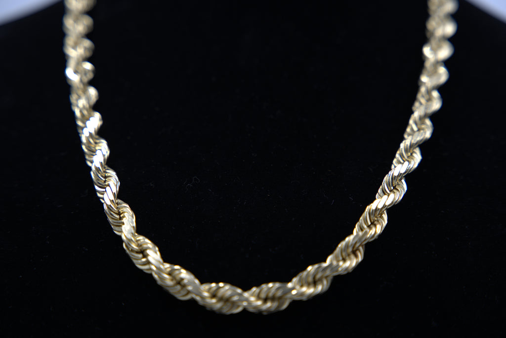 9mm Rope Chain – 10K Yellow Gold – 180g – 26”