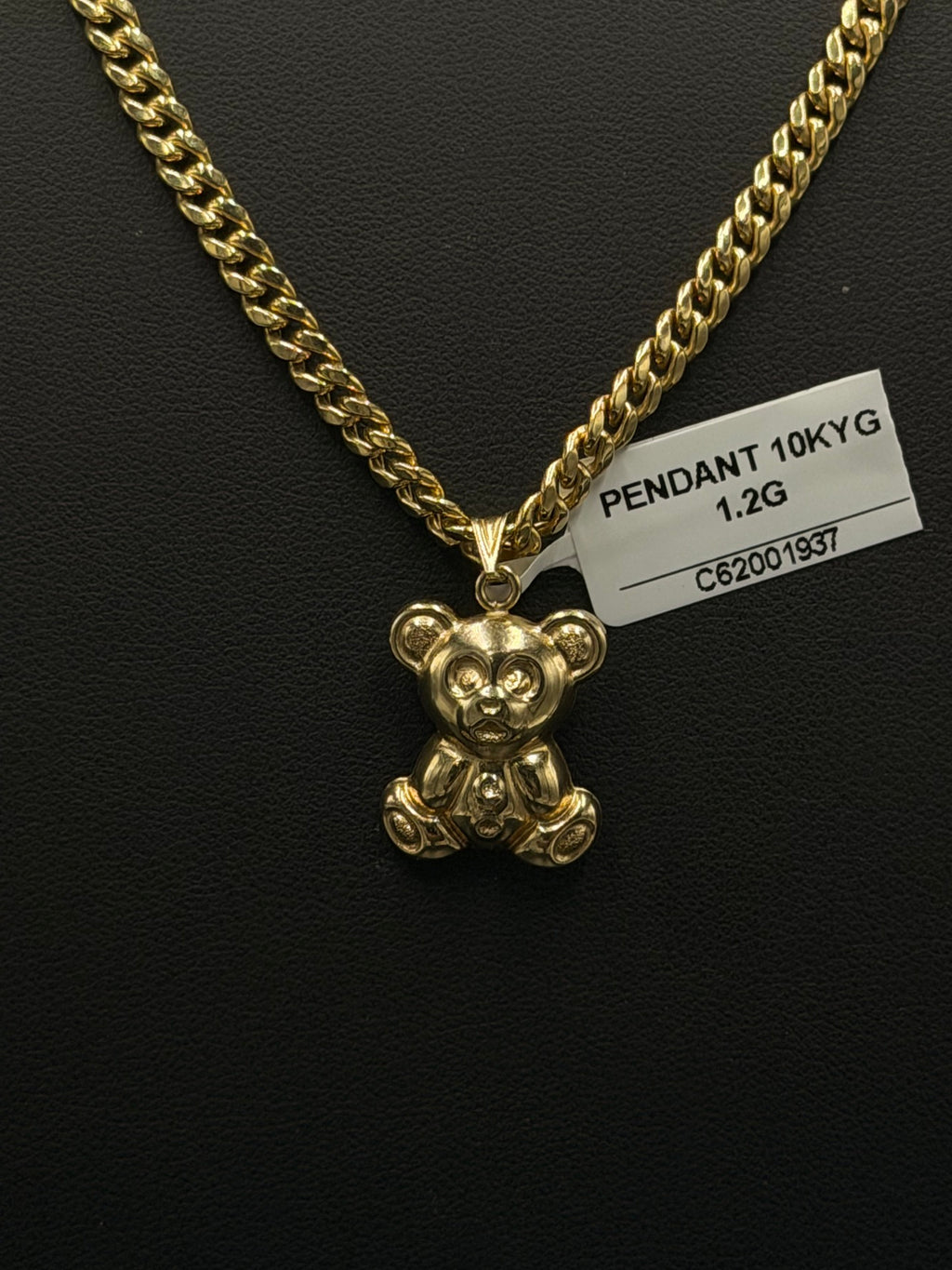 10K Yellow Gold Teddy Bear Pendant 1.2 Grams - view 2