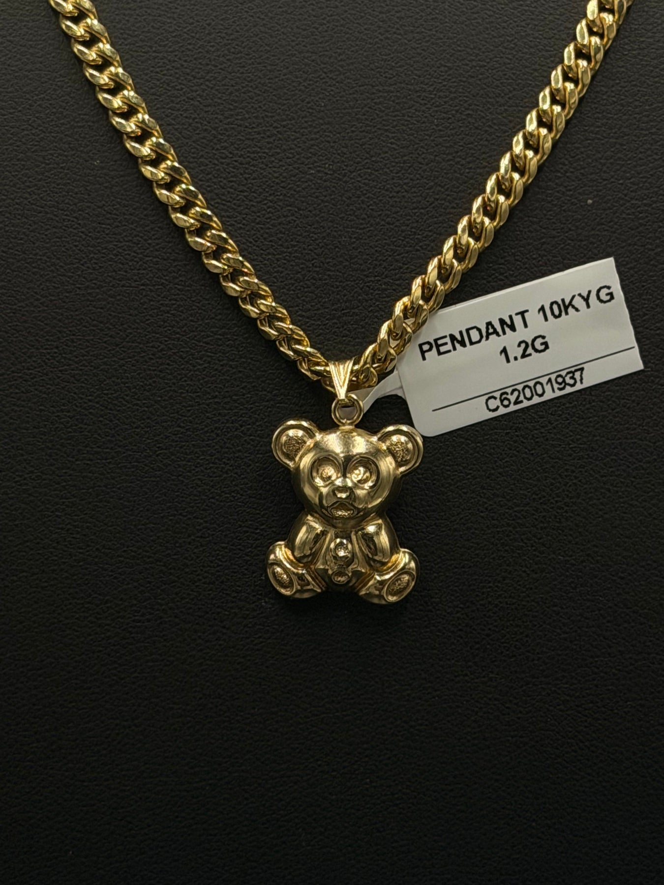 10K Yellow Gold Teddy Bear Pendant 1.2 Grams - view 2