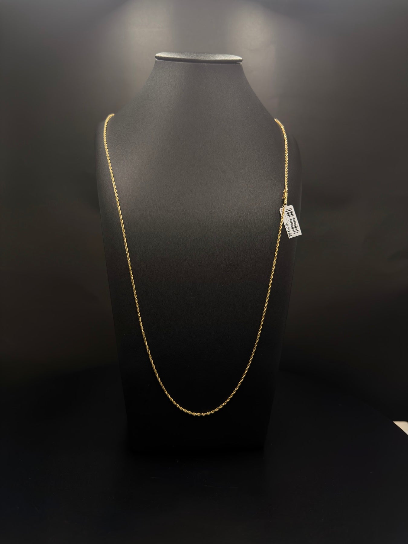 14K Yellow Gold Diamond-Cut Rope Chain 30 Inch 6.3 Grams - view 2