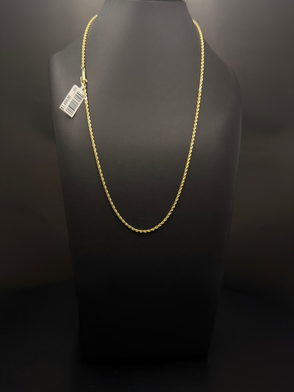 14K Yellow Gold Rope Chain 20 Inch 7.5 Grams - view 2