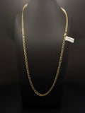 10K Yellow Gold Two-Tone Pave Cuban Link Chain 26 Inch 8.9 Grams - view 1