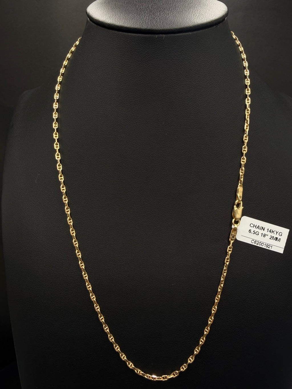 14K Yellow Gold Mariner Link Chain 18 Inch 6.5 Grams - view 1