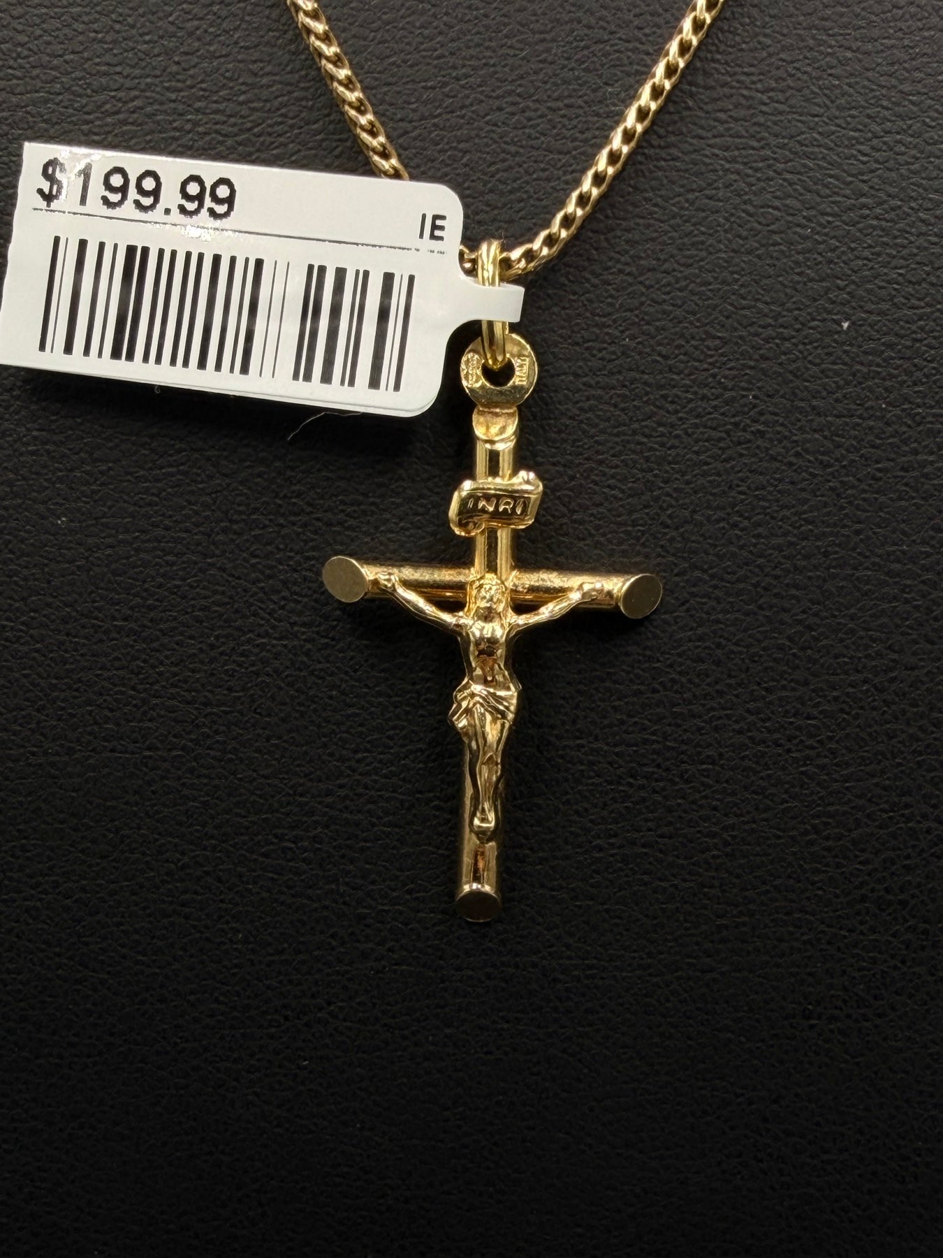 14K Yellow Gold Crucifix Pendant 1.1 Grams - view 2