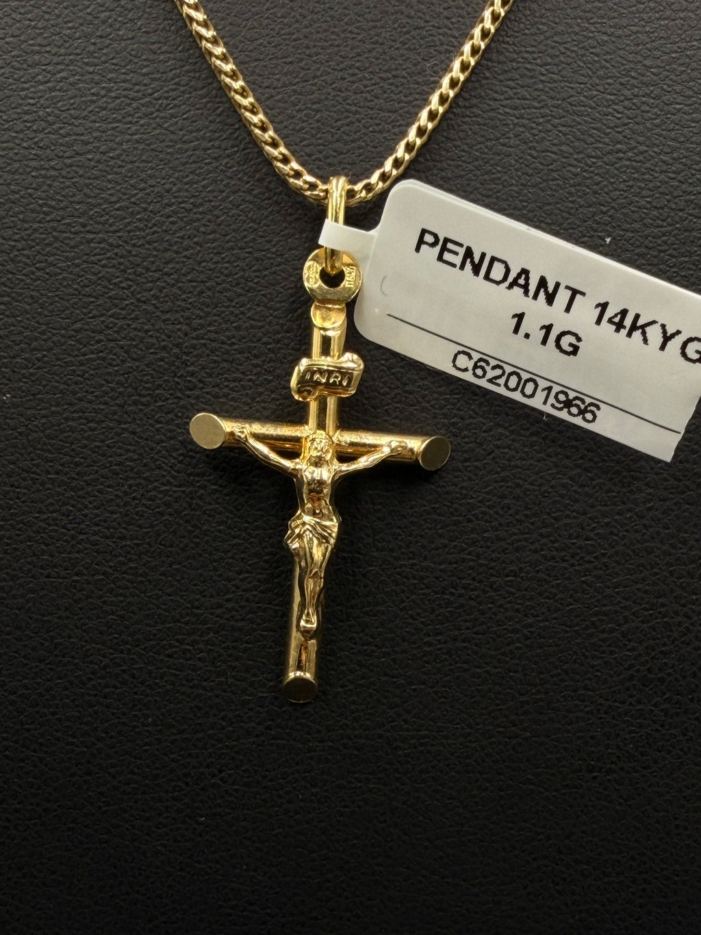 14K Yellow Gold Crucifix Pendant 1.1 Grams - view 3
