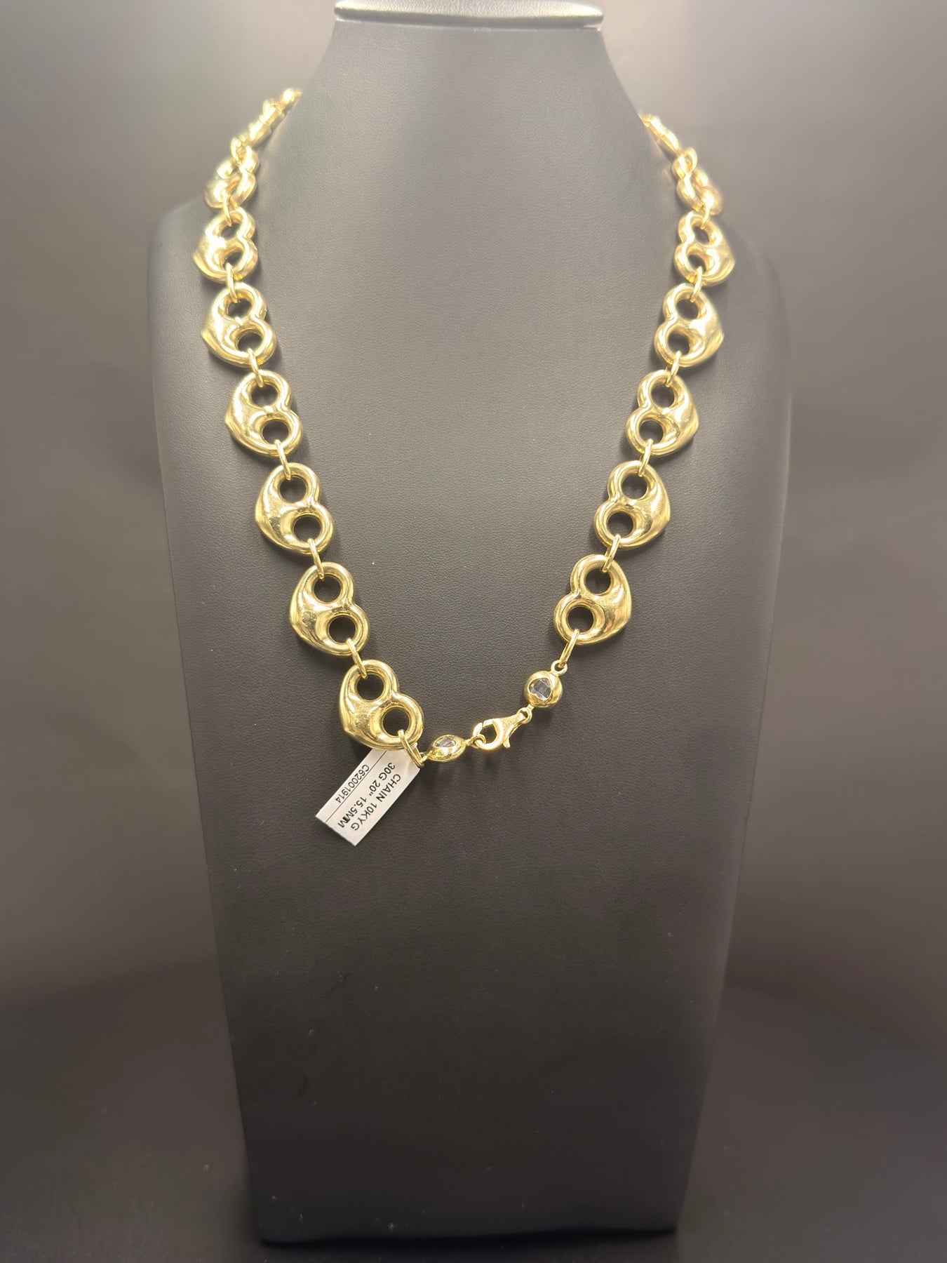 10K Yellow Gold Puffed Mariner Link Chain 20 Inch 30 Grams - view 2