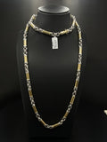 10K Gold Mixed Link Chain 91.5 Grams 37 Inches 7mm