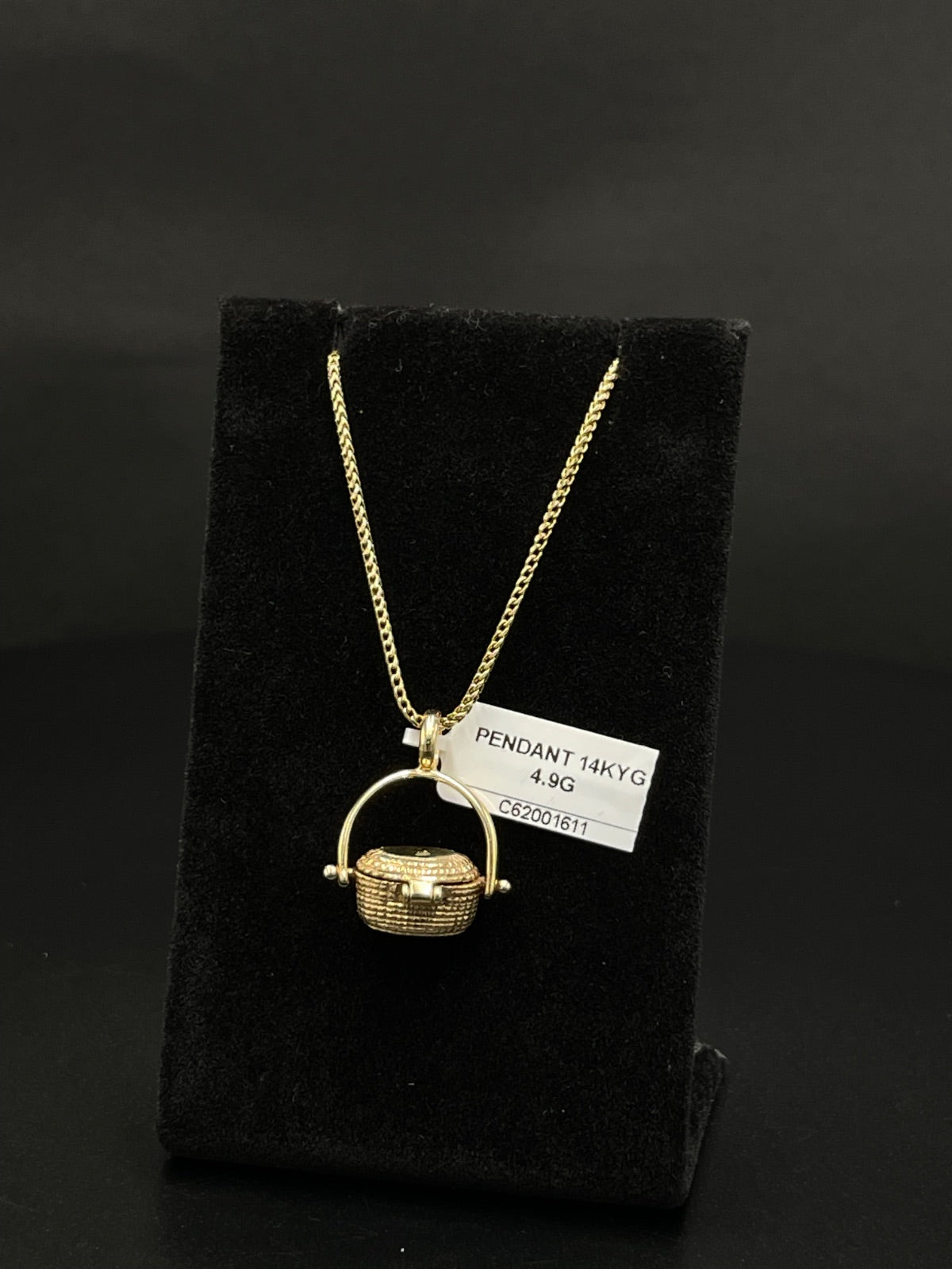 14K Gold Basket Pendant Necklace – 4.9g | DD Pawn Loans