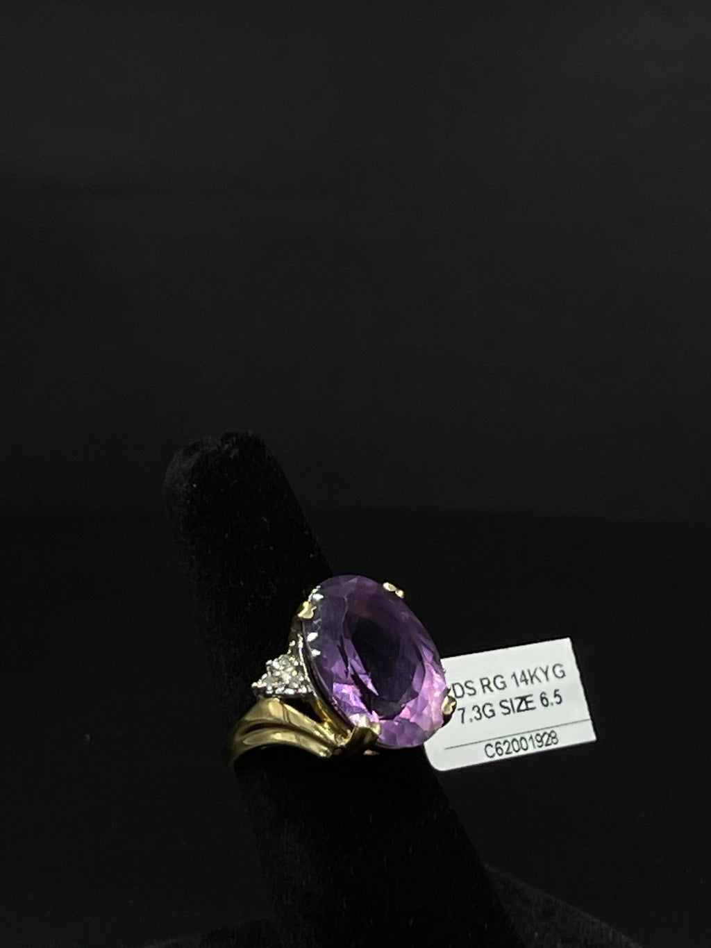 14K Gold Amethyst & Diamond Ring – Size 6.5 | DD Pawn Loans