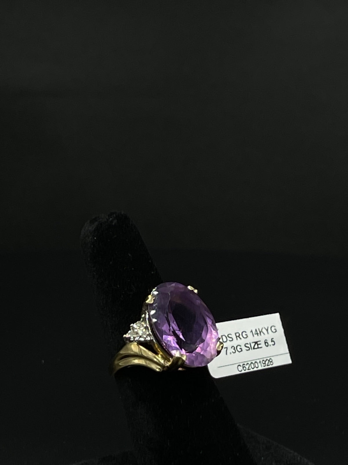 14K Gold Amethyst & Diamond Ring – Size 6.5 | DD Pawn Loans