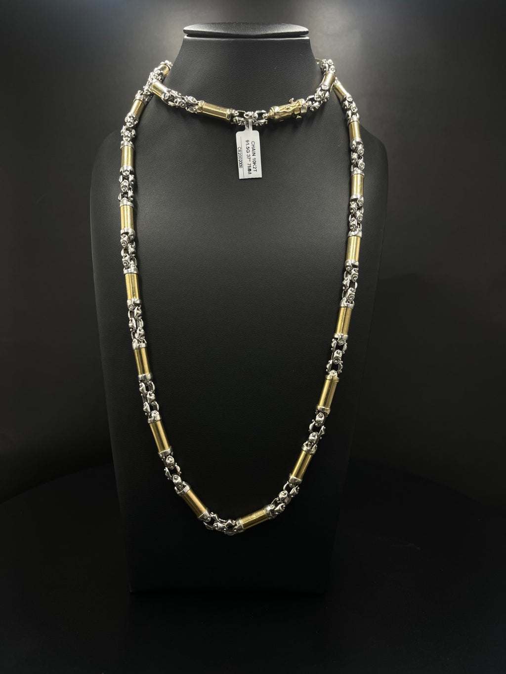 10K Gold Mixed Link Chain 91.5 Grams 37 Inches 7mm