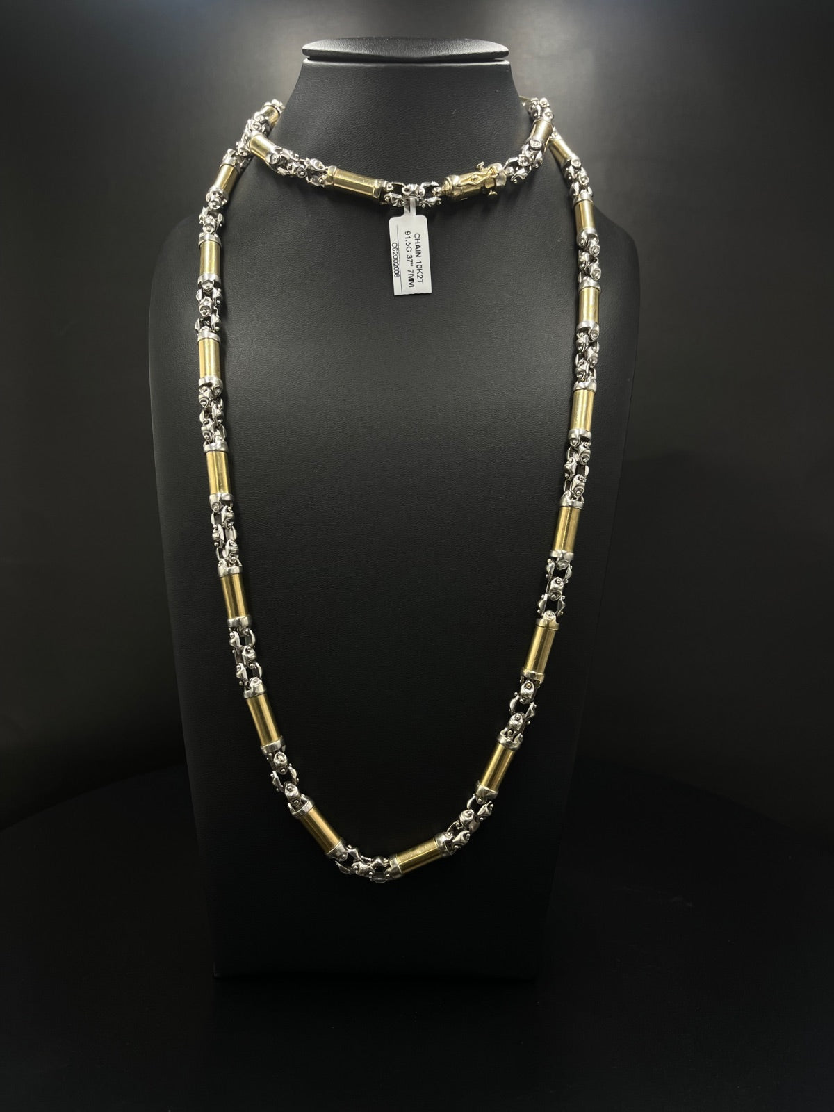 10K Gold Mixed Link Chain 91.5 Grams 37 Inches 7mm