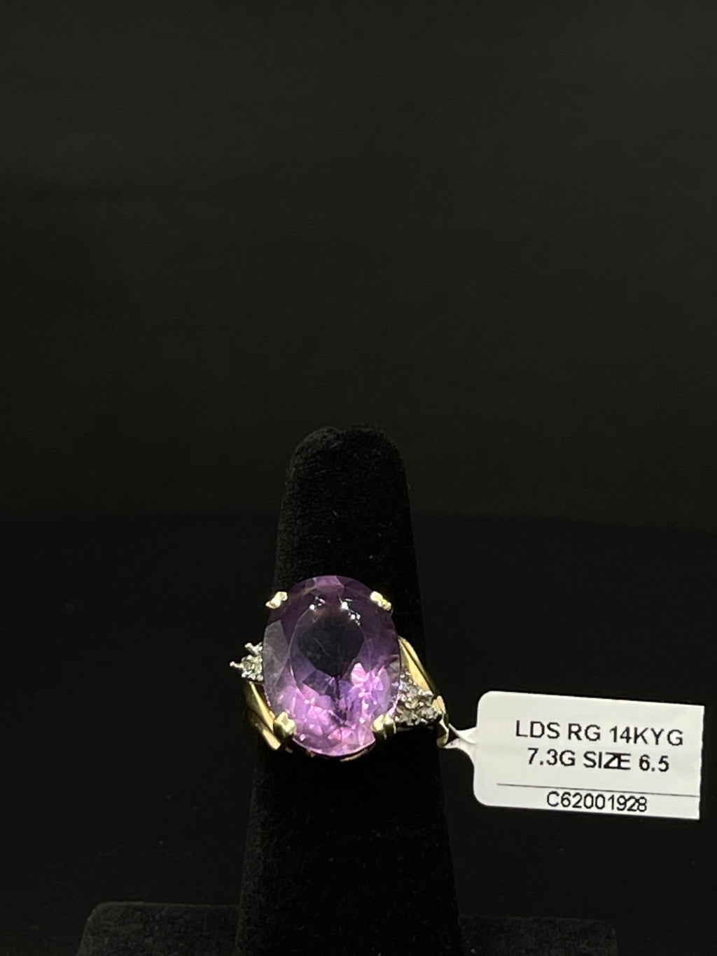 14K Gold Amethyst & Diamond Ring – Size 6.5 | DD Pawn Loans
