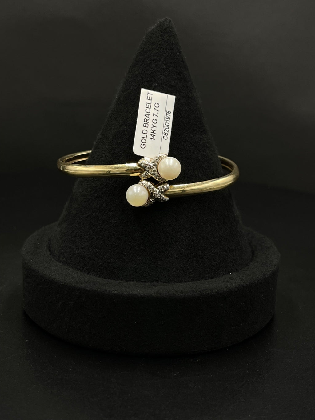 14K Gold Pearl Bangle Bracelet – 7.7g | DD Pawn Loans