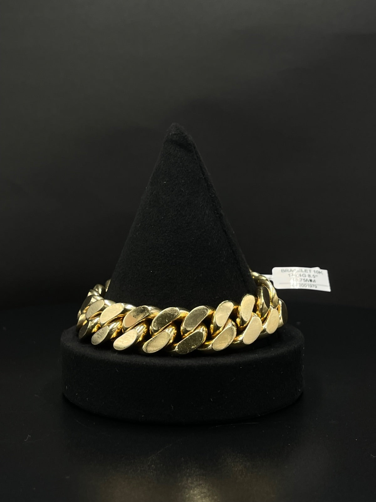 10K Gold Curb Link Bracelet 175.4 Grams 8.5 Inches 17mm