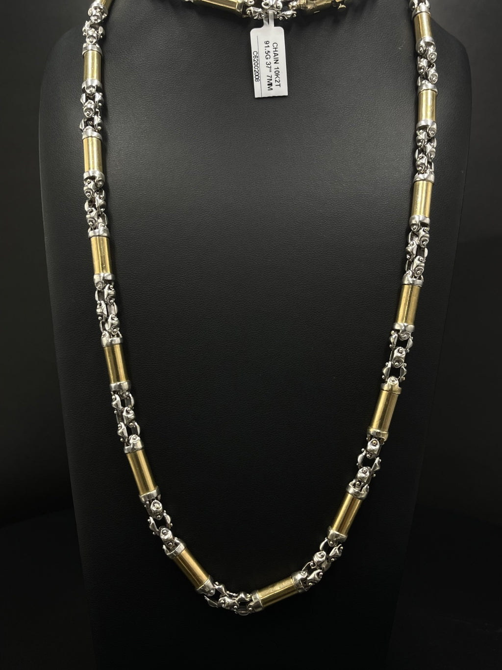 10K Gold Mixed Link Chain 91.5 Grams 37 Inches 7mm