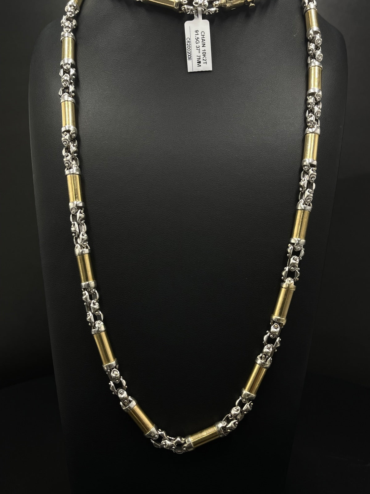 10K Gold Mixed Link Chain 91.5 Grams 37 Inches 7mm