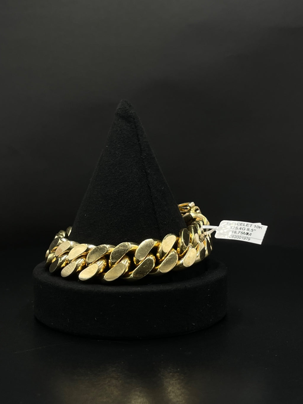 10K Gold Curb Link Bracelet 175.4 Grams 8.5 Inches 17mm