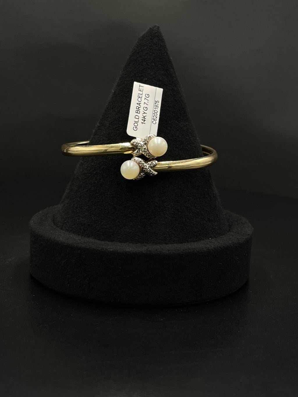 14K Gold Pearl Bangle Bracelet – 7.7g | DD Pawn Loans