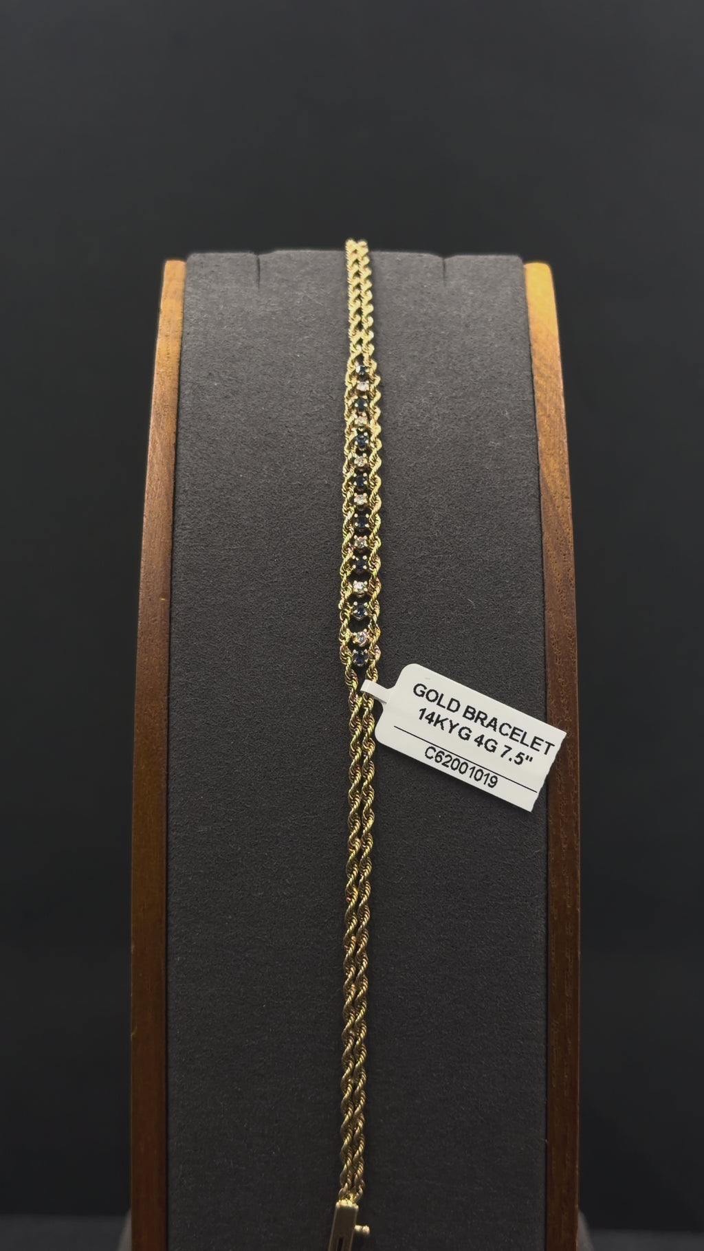 14K Gold Rope Bracelet – 4 Grams | 7.5 Inches