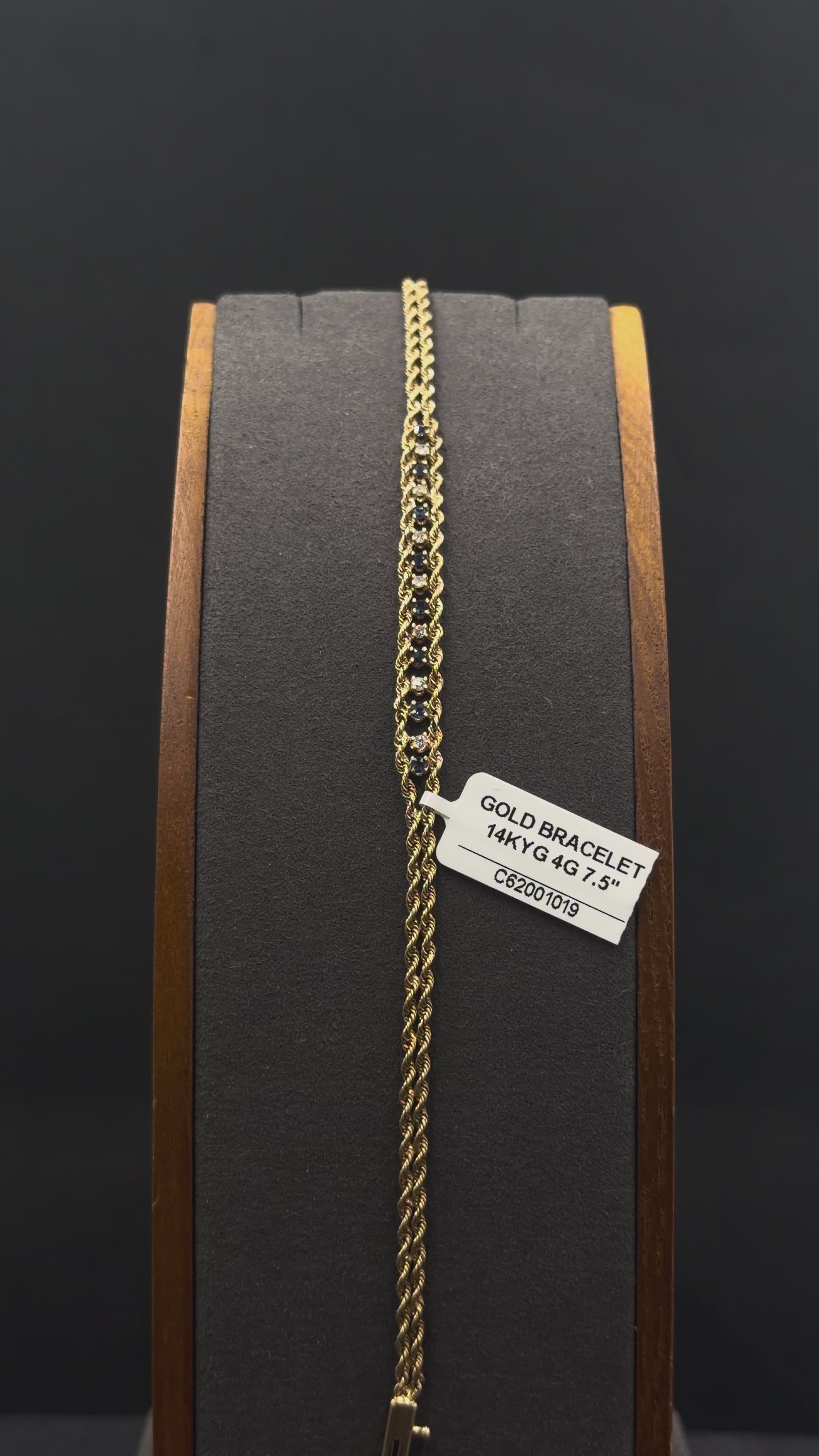 14K Gold Rope Bracelet – 4 Grams | 7.5 Inches